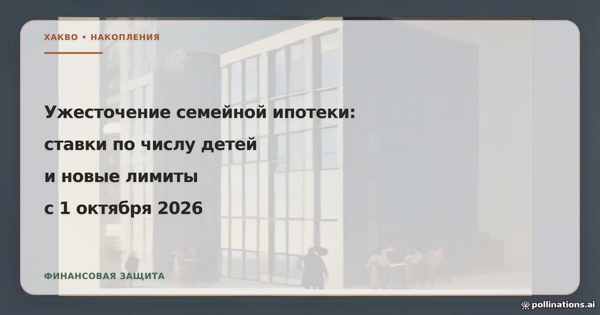 Иллюстрация к статье «Ужесточение семейной ипотеки с 1 октября 2026: ставки по числу детей, лимиты и кто успевает оформить»