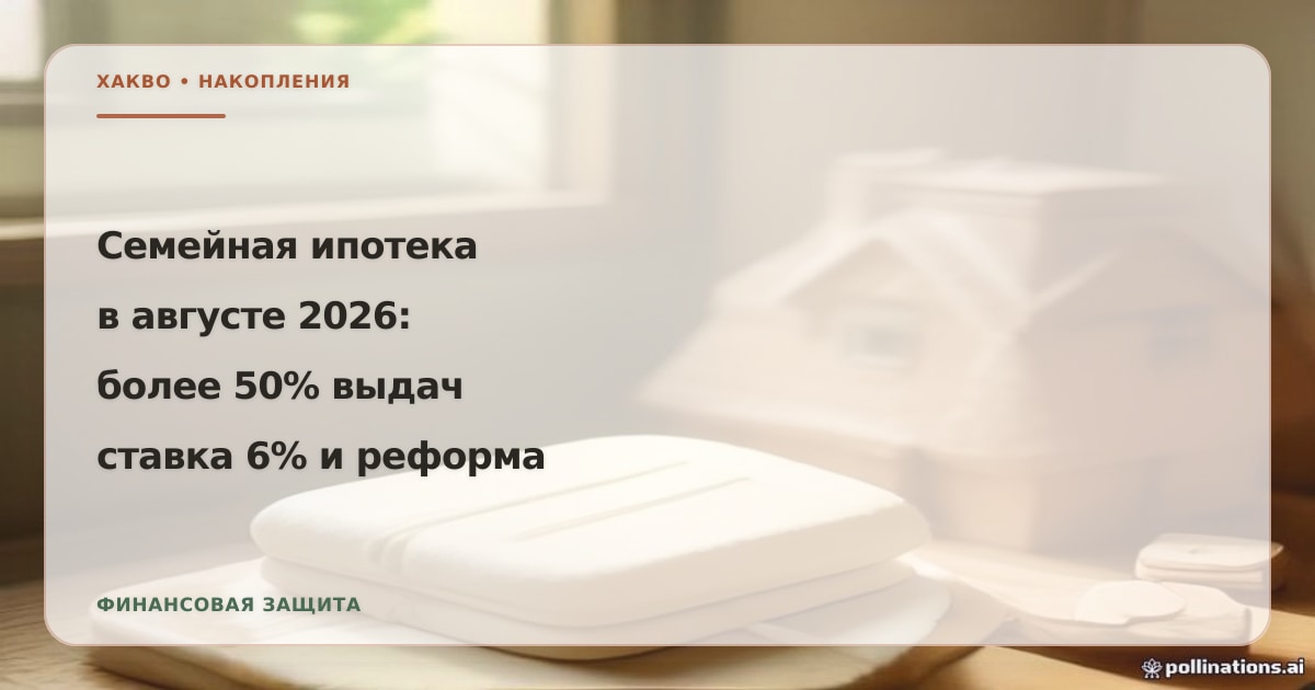 Иллюстрация к статье «Семейная ипотека в августе 2026: рекордная доля выдач»